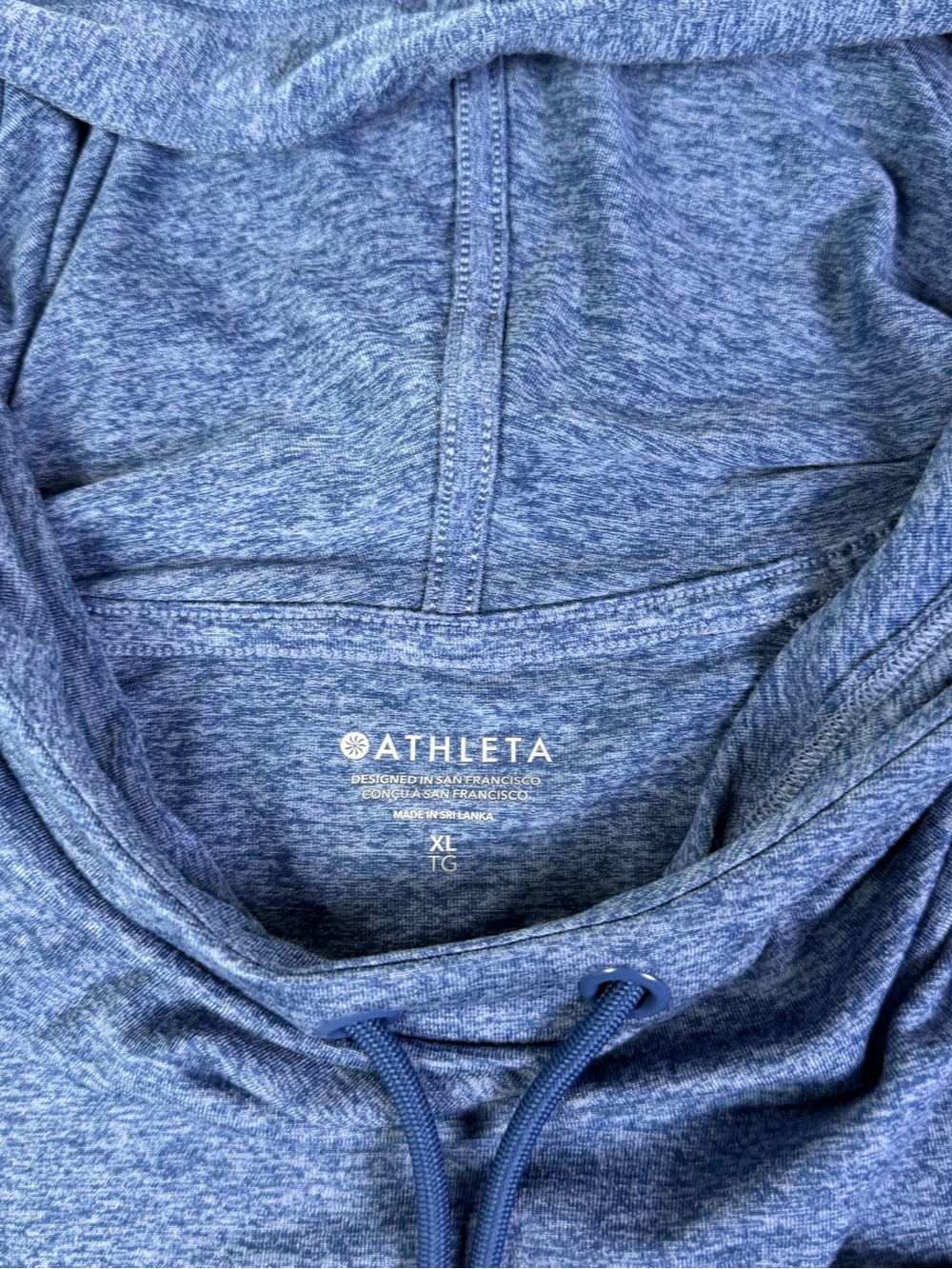 Athleta Uptempo Hoodie Sweatshirt Womens XL Blue Long Sleeve Athletic Relaxed - Picture 7 of 8